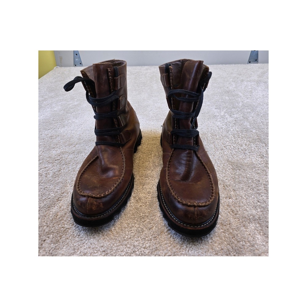Sorel‎ Mad Leather Boots Men's 11 Brown NM1756-204 Kezar Ankle Lace Up